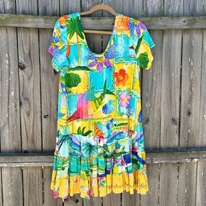 Jams World Floral Tropical Dress Large